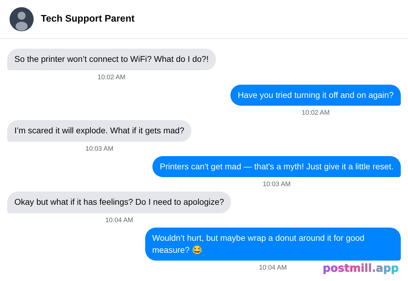 confused parent asking for tech support about WiFi and the printer