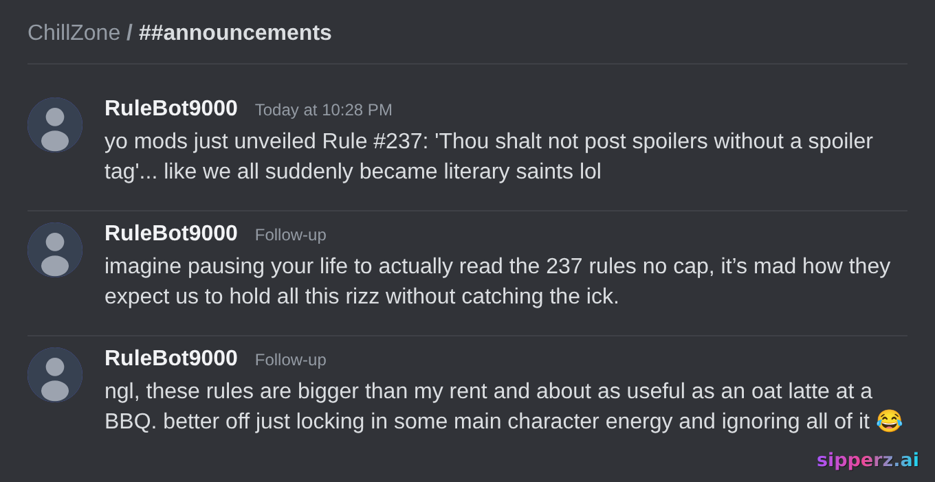 mods dropping yet another server rule that absolutely nobody will read