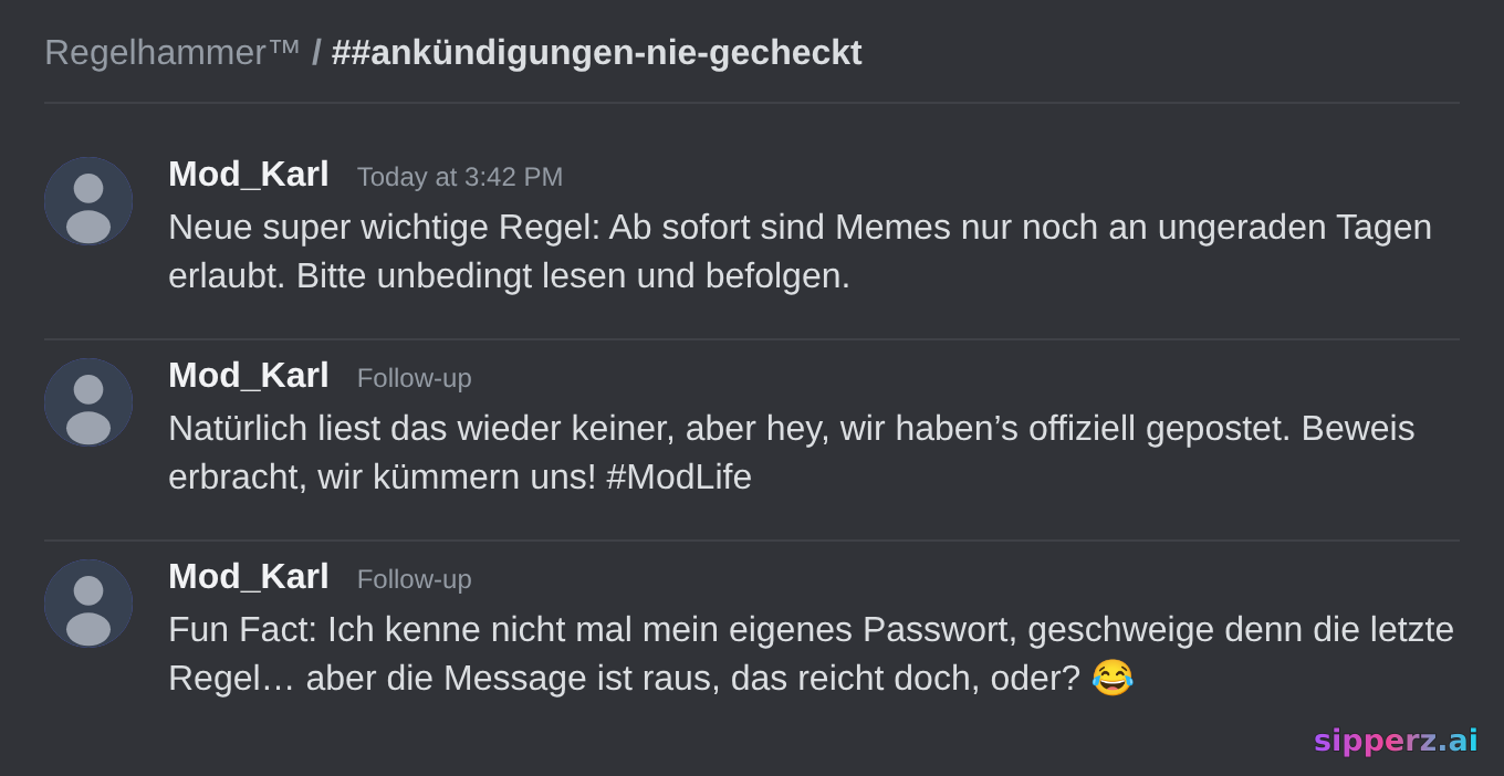 Mods posten eine neue Regel die absolut niemand liest