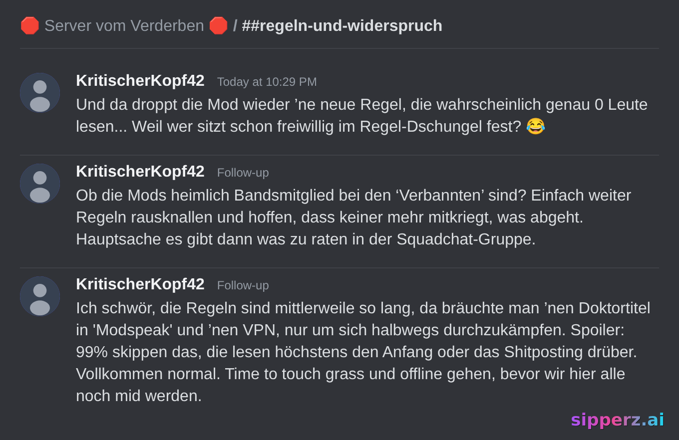 mods dropping yet another server rule that absolutely nobody will read