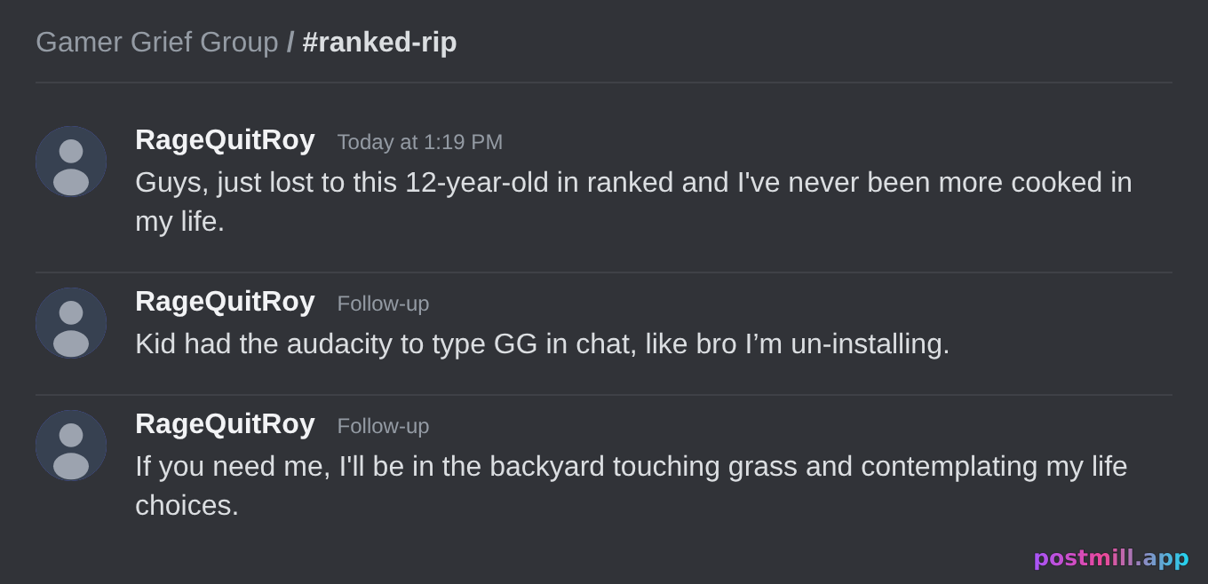 full gamer rage meltdown after losing ranked to a 12 year old