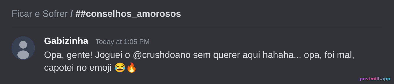 joga o insta do crush no chat geral e finge que foi sem querer (não foi)