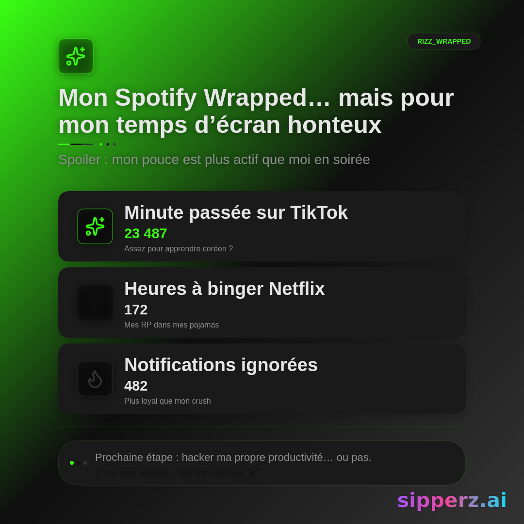 Spotify Wrapped de mon screen time embarrassant