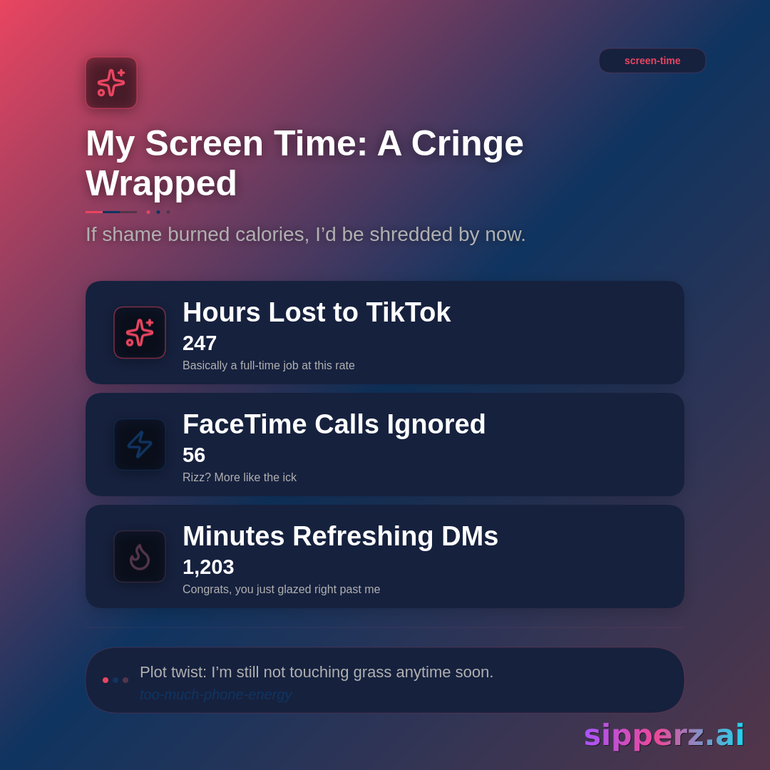 a Spotify-Wrapped-style recap of my deeply embarrassing screen time