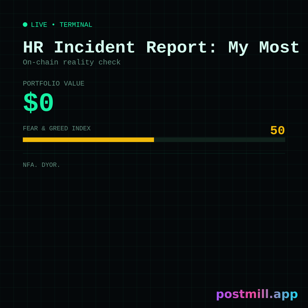 HR incident report styled recap of my most unhinged work year