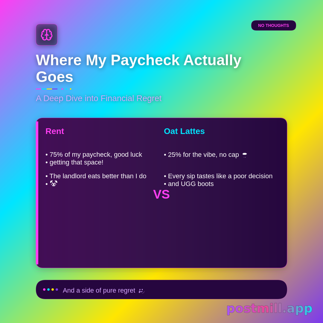 where my paycheck actually goes: rent, oat lattes, and pure regret