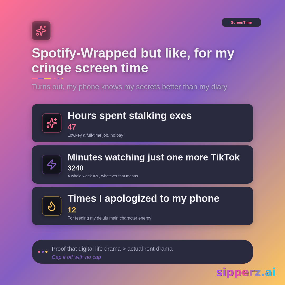 a Spotify-Wrapped-style recap of my deeply embarrassing screen time