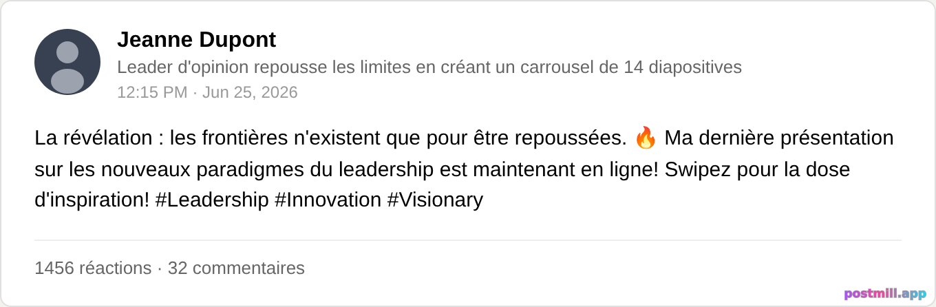 thought leader discovers boundaries and makes it a 14-slide carousel