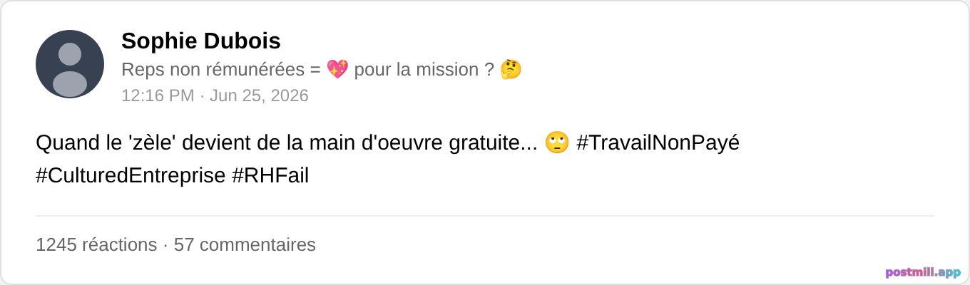 recruiter calling unpaid overtime 'passion for the mission'