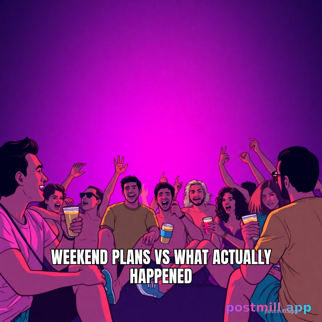 weekend plans vs what actually happened