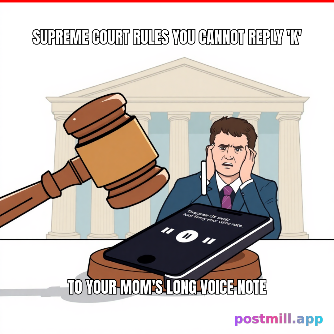 Supreme Court rules you cannot reply 'k' to your mom's long voice note