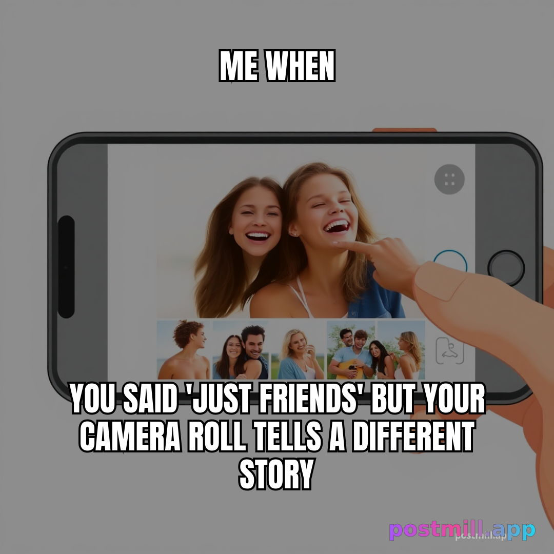 when you said 'just friends' but your camera roll tells a different story