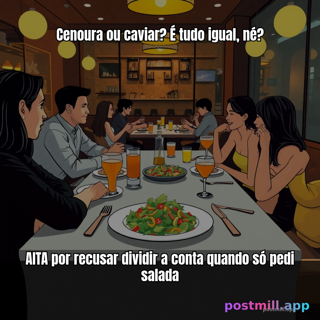 AITA por recusar dividir a conta quando só pedi salada