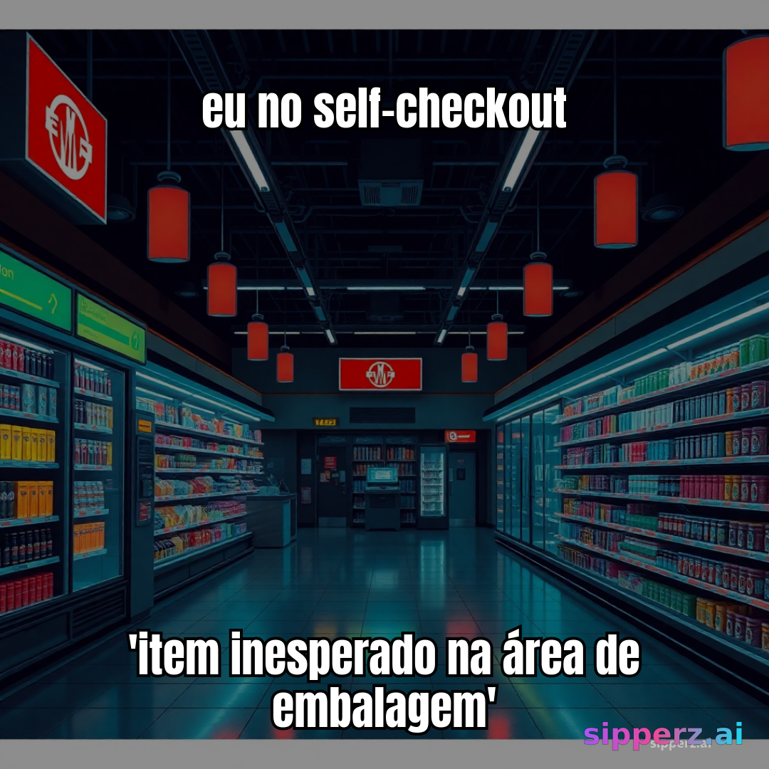 eu no self-checkout quando toca 'item inesperado na área de embalagem'