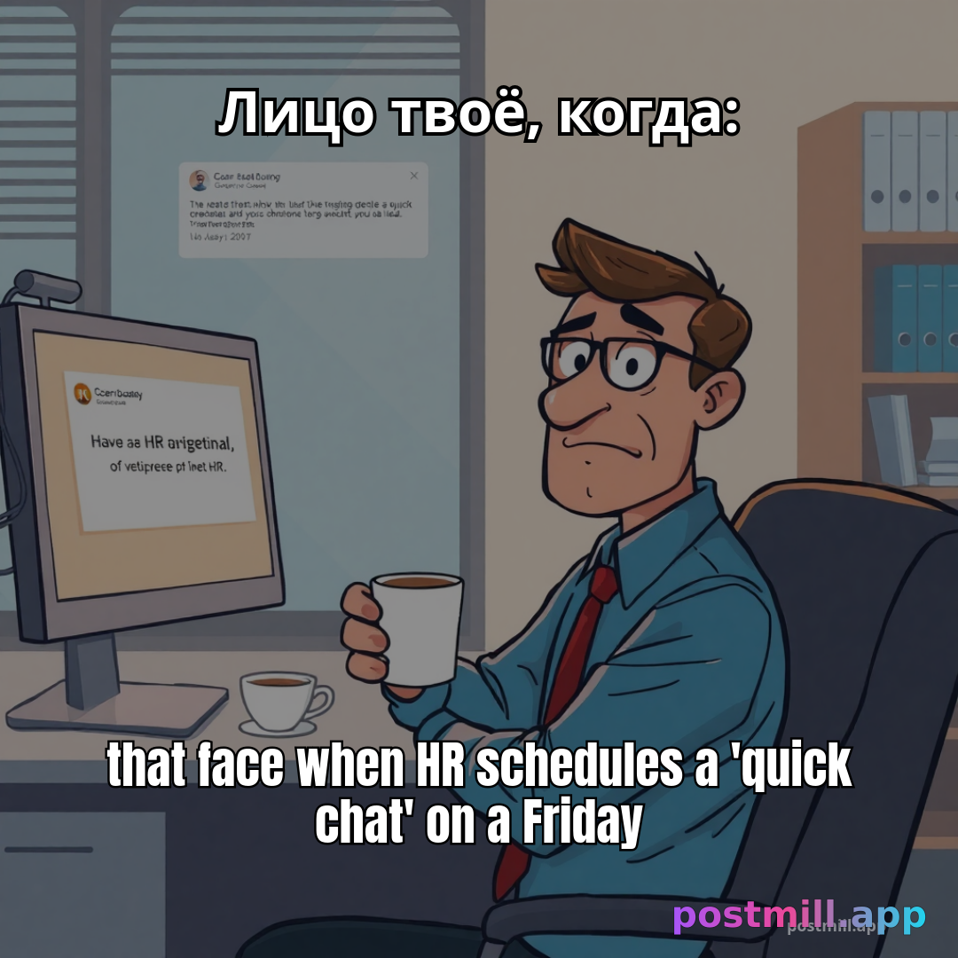 that face when HR schedules a 'quick chat' on a Friday