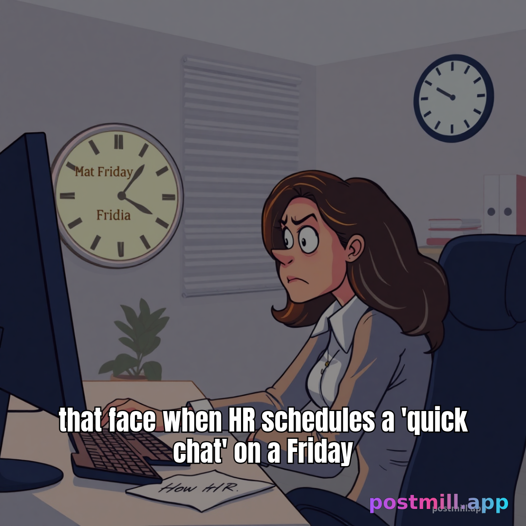 that face when HR schedules a 'quick chat' on a Friday