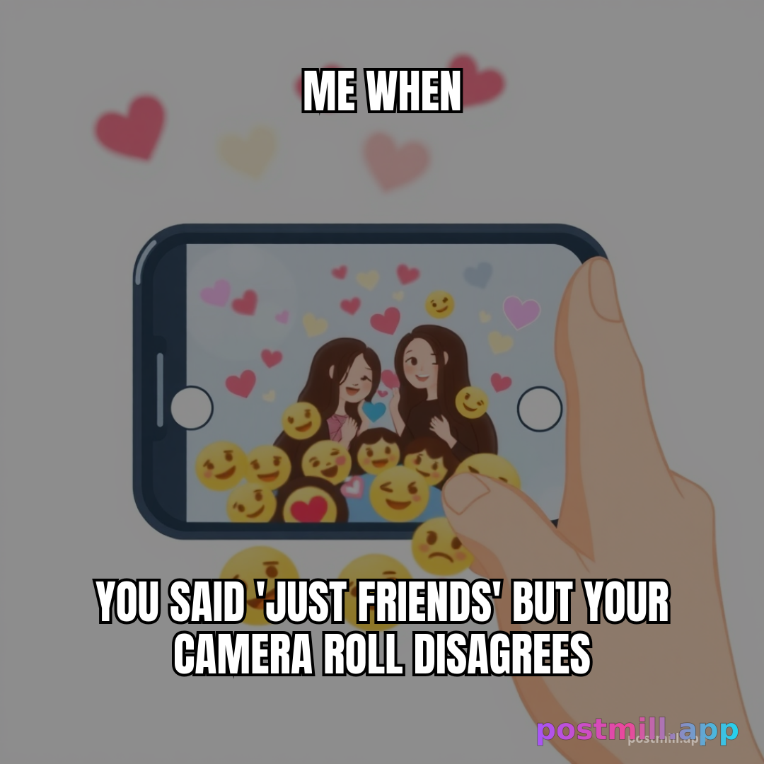 when you said 'just friends' but your camera roll disagrees
