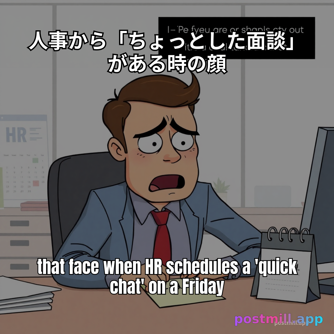that face when HR schedules a 'quick chat' on a Friday