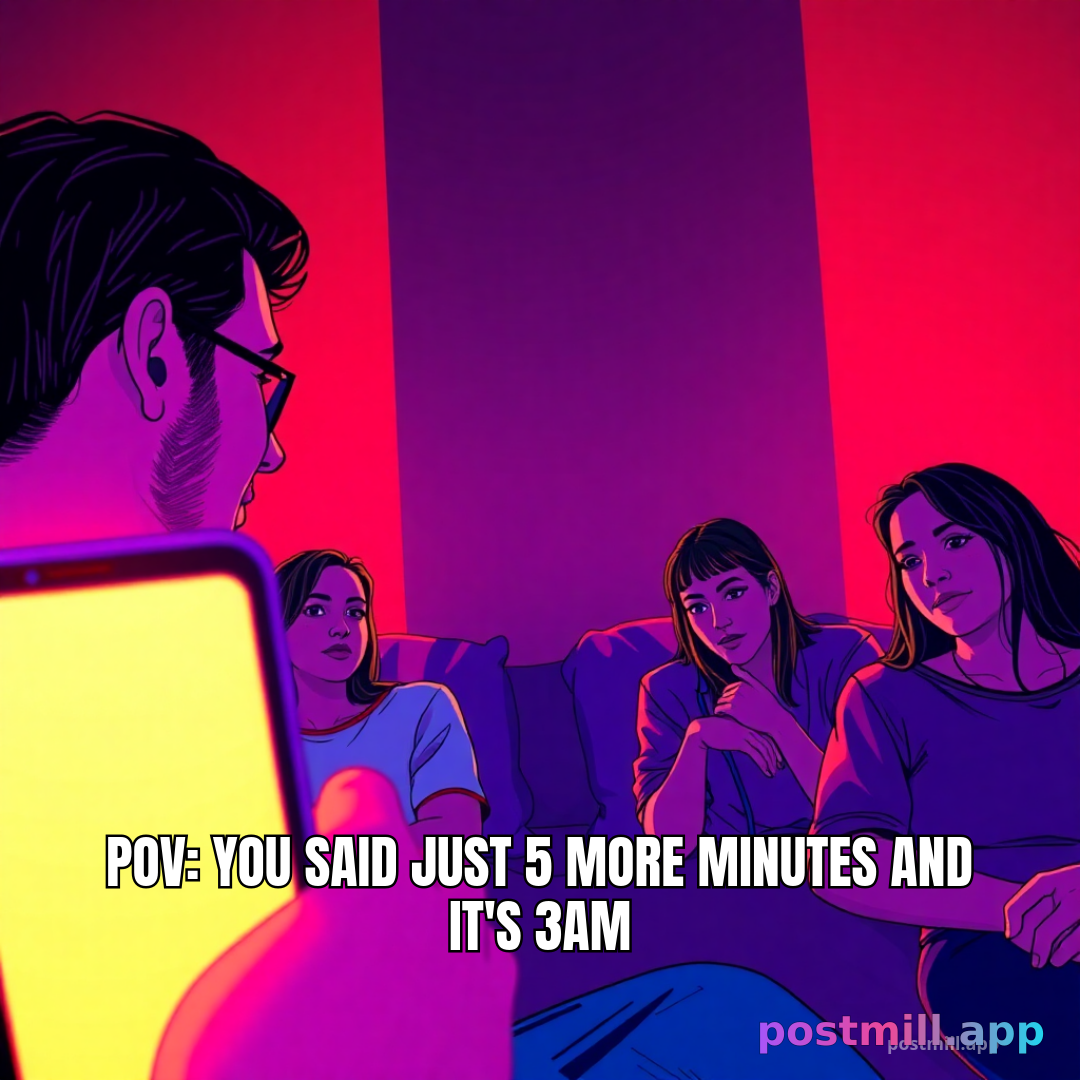POV: you said just 5 more minutes and it's 3am
