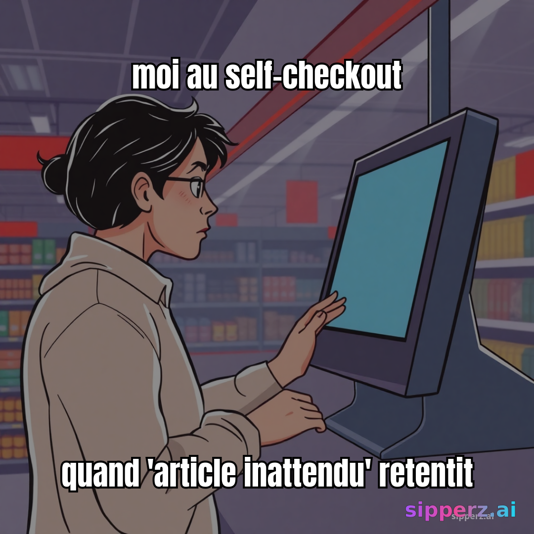 moi au self-checkout quand 'article inattendu' retentit