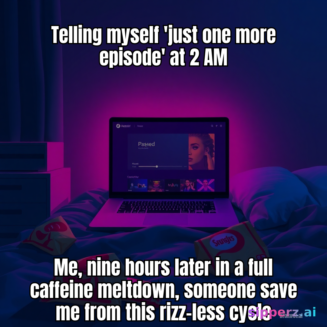telling myself 'just one more episode' at 2am like an absolute menace