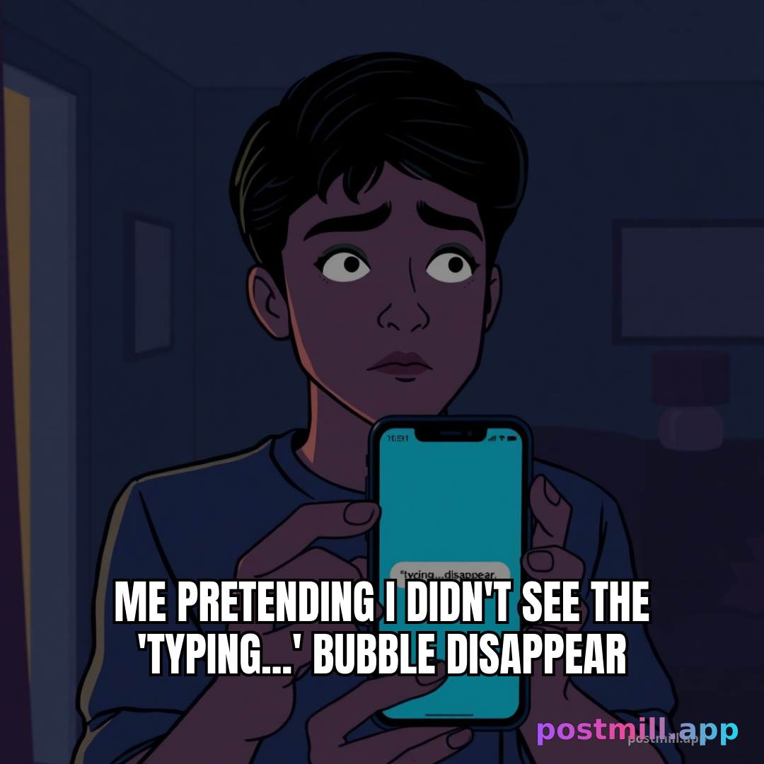 me pretending I didn't see the 'typing...' bubble disappear