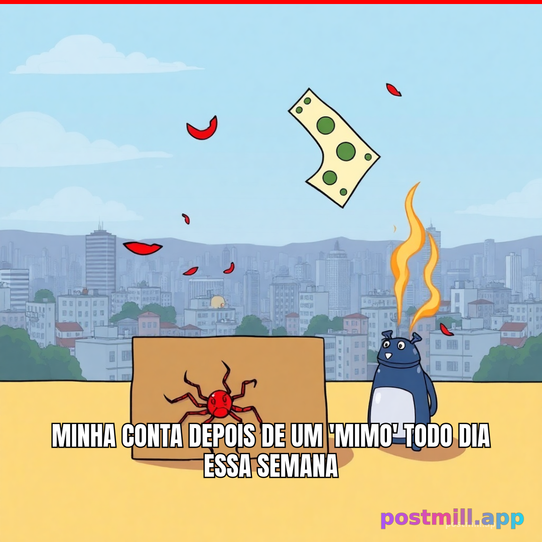 minha conta depois de um 'mimo' todo dia essa semana