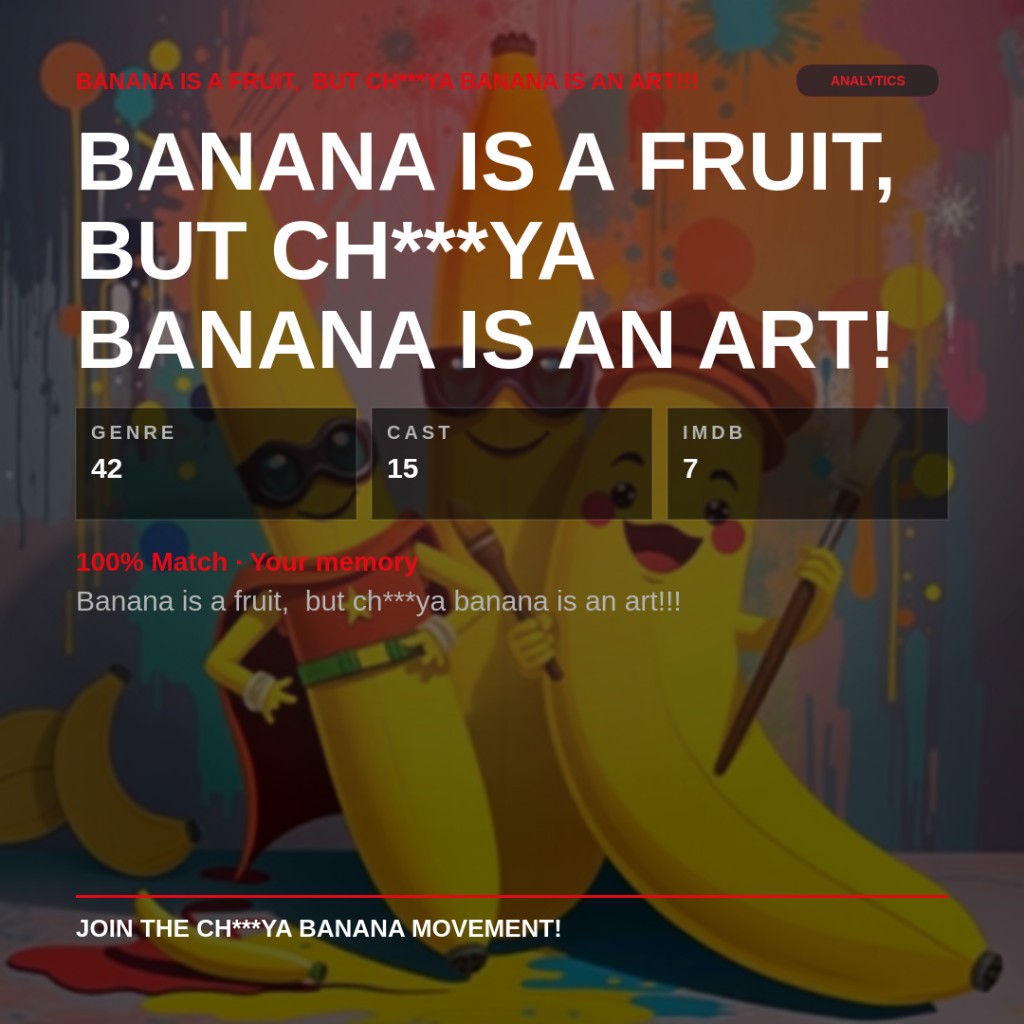 Banana is a fruit, but Ch***ya Banana is an art! Three superhero bananas — 100% Match · Your memory.