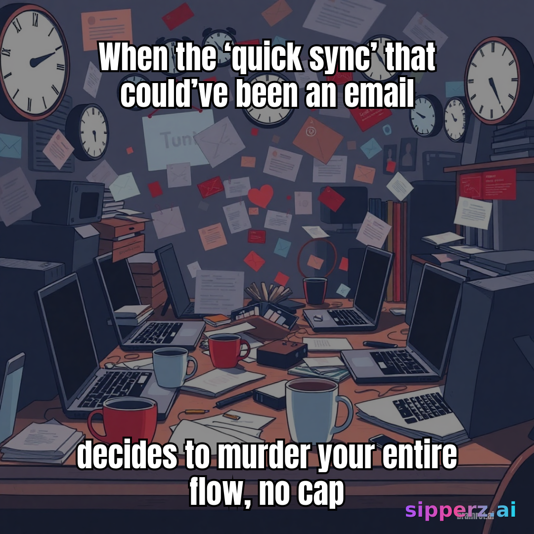 when the 'quick sync' that could've been an email kills my whole flow, no cap