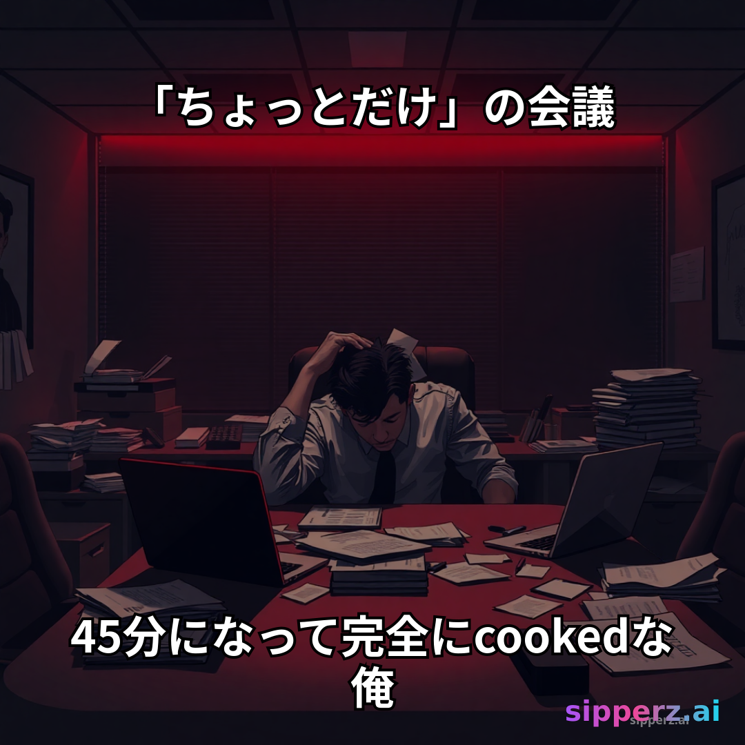 「ちょっとだけ」の会議が45分になって完全にcookedな俺