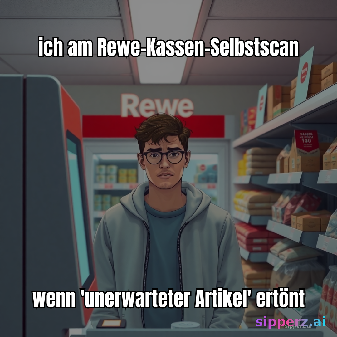 ich am Rewe-Kassen-Selbstscan wenn 'unerwarteter Artikel' ertönt