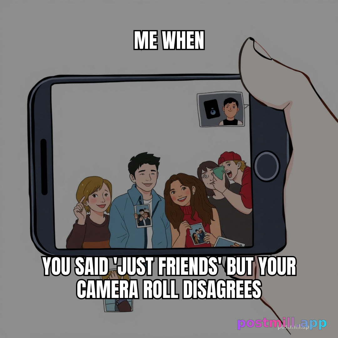 when you said 'just friends' but your camera roll disagrees