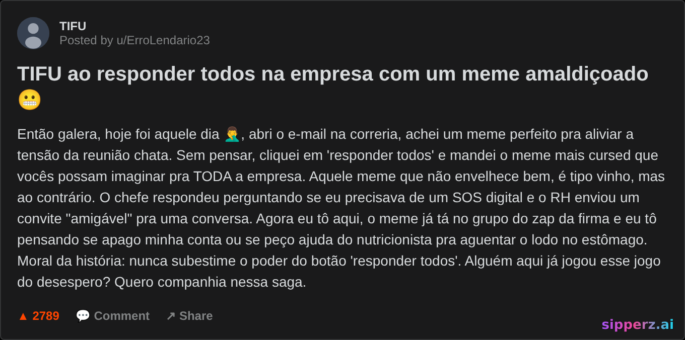 TIFU by hitting reply-all to the entire company with a cursed meme