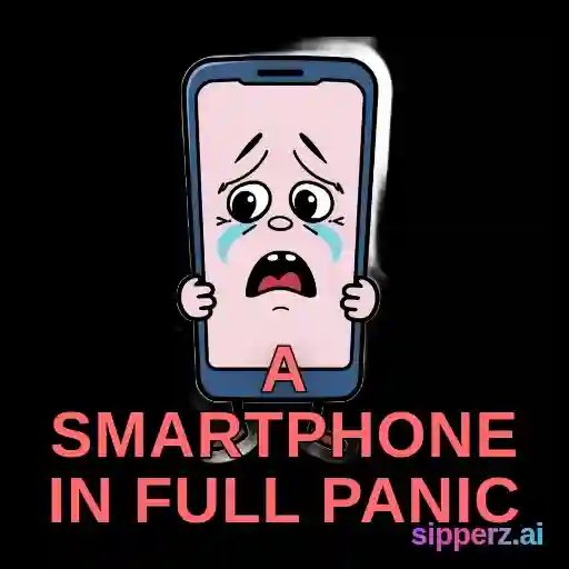 a smartphone in full panic mode at 1% battery