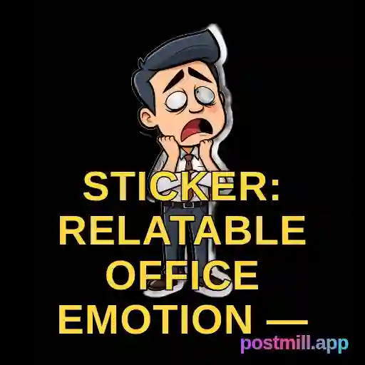 sticker: relatable office emotion — meeting could have been an email, exhausted employee, transparent