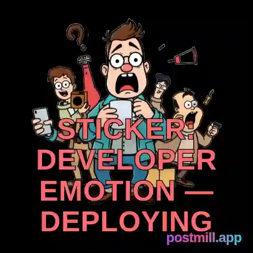 sticker: developer emotion — deploying on Friday, panic and regret, transparent