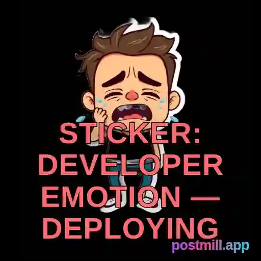sticker: developer emotion — deploying on Friday, panic and regret, transparent