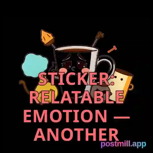 sticker: relatable emotion — another Monday dread, coffee and despair, transparent