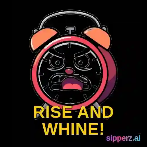 a grumpy alarm clock screaming at 6am