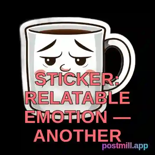 sticker: relatable emotion — another Monday dread, coffee and despair, transparent