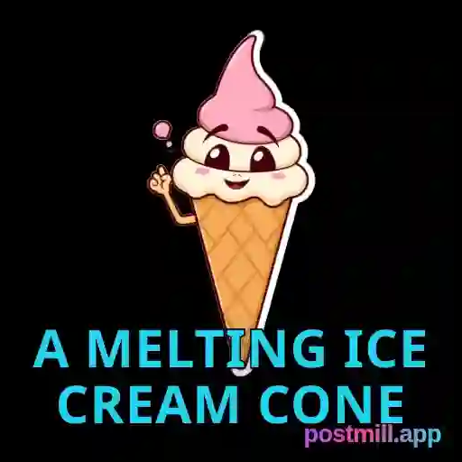 a melting ice cream cone having an existential crisis