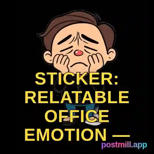 sticker: relatable office emotion — meeting could have been an email, exhausted employee, transparent