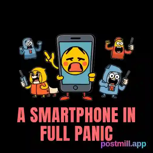 a smartphone in full panic mode at 1% battery