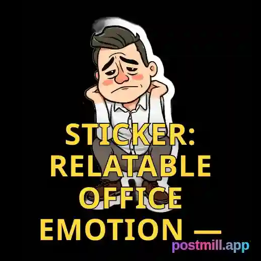 sticker: relatable office emotion — meeting could have been an email, exhausted employee, transparent
