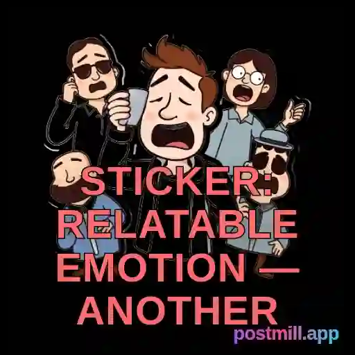 sticker: relatable emotion — another Monday dread, coffee and despair, transparent