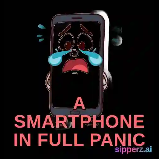 a smartphone in full panic mode at 1% battery