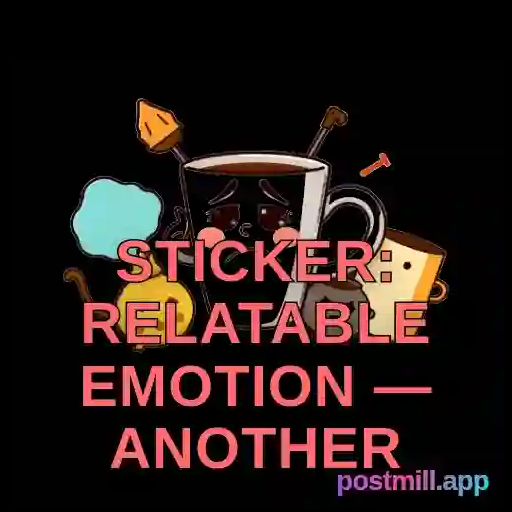 sticker: relatable emotion — another Monday dread, coffee and despair, transparent