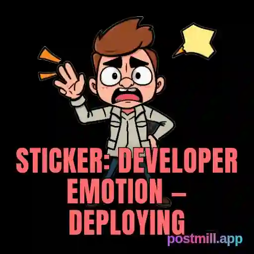 sticker: developer emotion — deploying on Friday, panic and regret, transparent