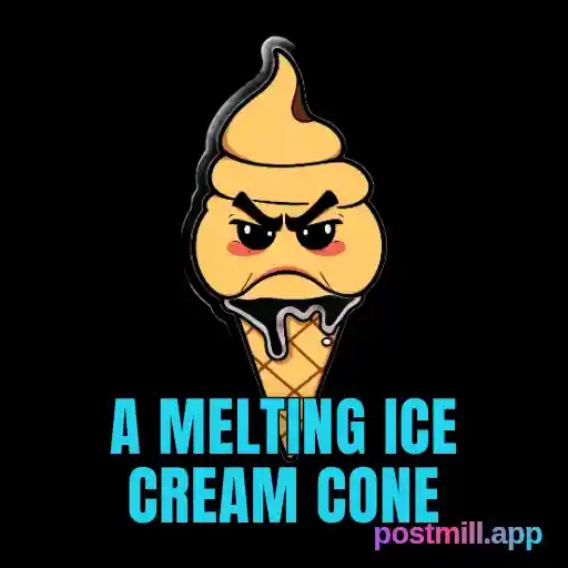 a melting ice cream cone having an existential crisis