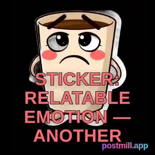 sticker: relatable emotion — another Monday dread, coffee and despair, transparent